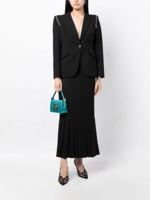 Plisované hedvábné midi sukně Chanel Pre-owned černé