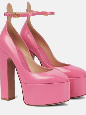 Calzado con plataforma de charol Valentino Garavani rosa