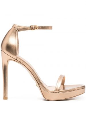 Sandaletter med klack Stuart Weitzman guld