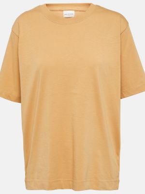 Βαμβακερή μπλούζα από ζέρσεϋ Dries Van Noten κίτρινο