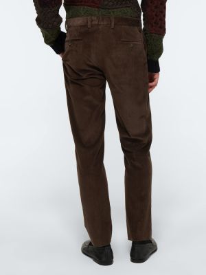 Pantaloni de catifea cord slim fit plisate Dolce&gabbana maro