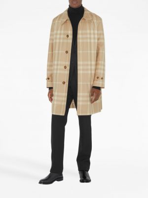 Manteau en coton à carreaux Burberry beige