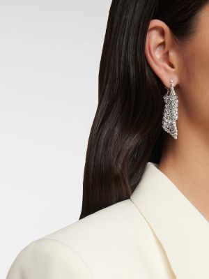 Cercei plasă de cristal Givenchy alb