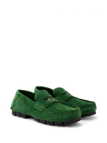 Seemisnahksed loafer-kingad Ferragamo roheline