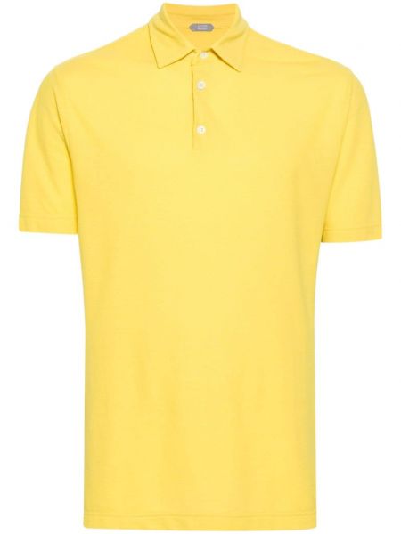 Памучна поло тениска Zanone жълто