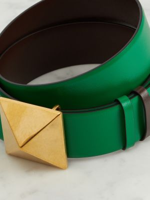 Cinturón de cuero reversible Valentino Garavani verde