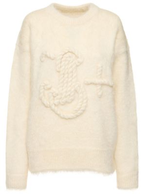 Suéter con bordado de punto de lana mohair Jil Sander