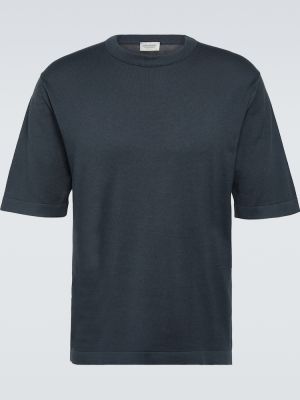 T-shirt di cotone in jersey John Smedley grigio