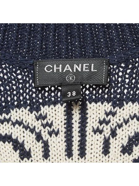 Vestido de malla retro Chanel Vintage azul