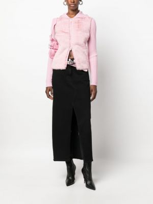 Woll strickjacke mit kapuze Blumarine pink