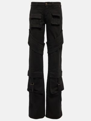 Pantalon cargo taille basse en coton Blumarine noir