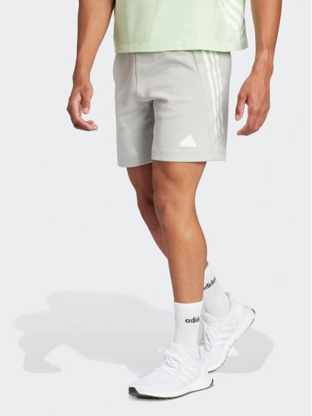 Спортни шорти на райета Adidas сиво