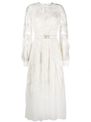 Вечерна рокля бродирана Elie Saab бяло
