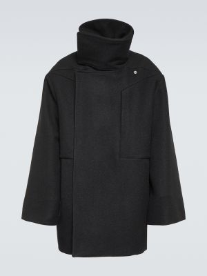 Шерстяное пальто Rick Owens черное
