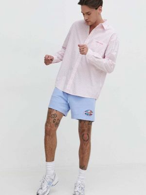 Bavlněná džínová košile relaxed fit Tommy Jeans růžová