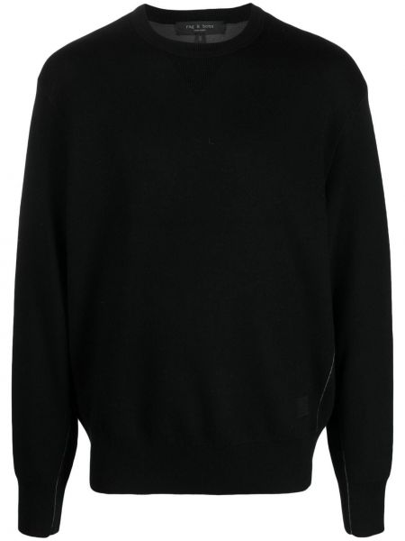 Пуловер с кръгло деколте Rag & Bone черно