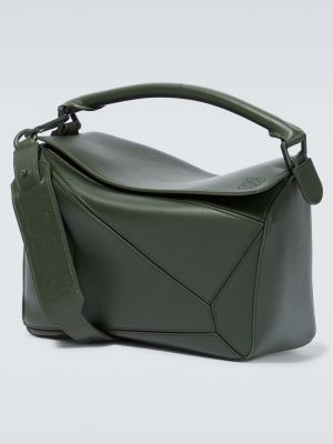 Kožená taška přes rameno Loewe zelená