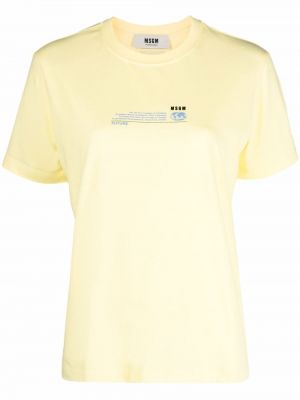 Camiseta con estampado Msgm amarillo