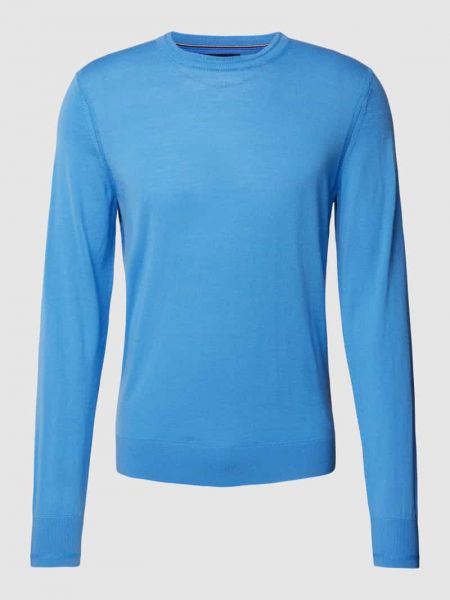 Dzianinowy sweter z wełny merino Tommy Hilfiger niebieski