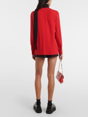 Копринена блуза Valentino червено