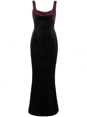 Βελούδινη μάξι φόρεμα με κέντημα Jean-louis Sabaji μαύρο