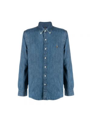 Koszula jeansowa bawełniana slim fit Polo Ralph Lauren niebieska