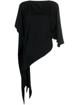 Bluză asimetrică plisată Mm6 Maison Margiela negru