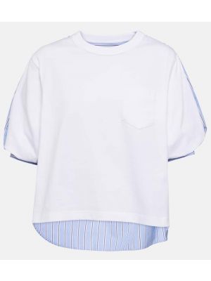 Camiseta de algodón de tela jersey Sacai