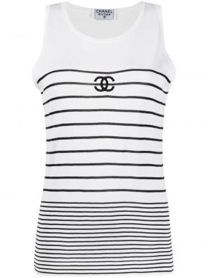 Top a righe Chanel Pre-owned bianco