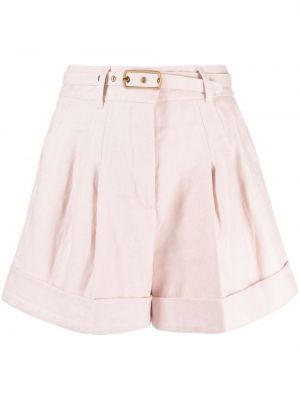 Pantaloni scurți de in Zimmermann roz