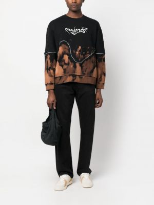 Medvilninis siuvinėtas džemperis su gobtuvu Palmer juoda