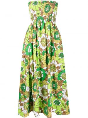 Zelené šaty s potiskem Faithfull The Brand