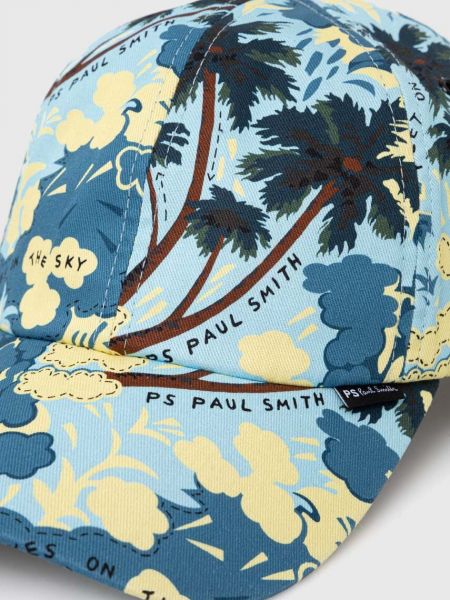 Pamučna kapa s printom Ps Paul Smith plava