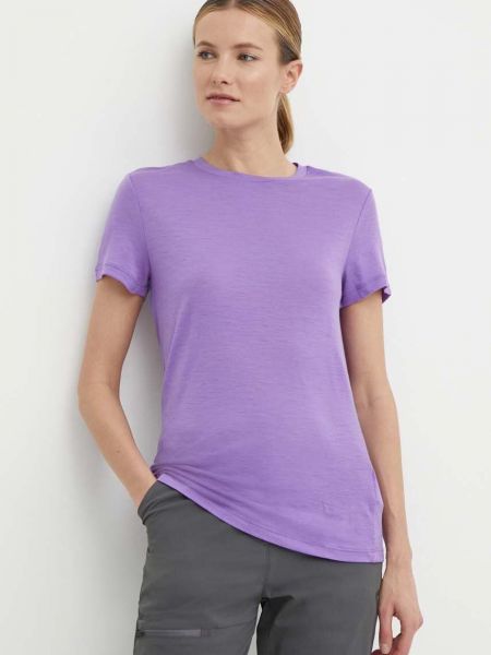 Majica iz merina v športnem stilu Icebreaker vijolična