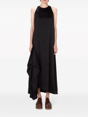 Drapované asymetrické midi šaty Jw Anderson černé