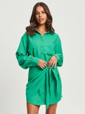 Rochie tip cămașă Calli verde