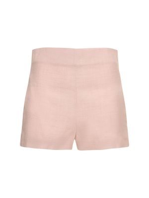 Pantalones cortos de cintura alta de lino Philosophy Di Lorenzo Serafini rosa