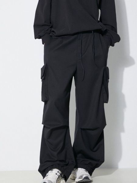 Pletené cargo kalhoty s vysokým pasem Y-3 černé