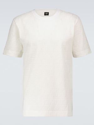 Bavlnené tričko Fendi biela