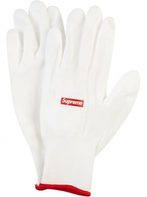 Перчатки с логотипом Supreme, белые