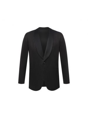Шелковый шерстяной пиджак Zilli черный