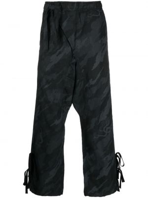 Pantaloni dritti con stampa camouflage Maharishi nero
