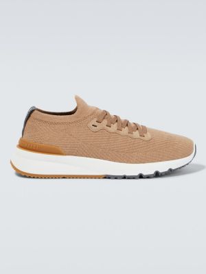 Sneakers ζακάρ Brunello Cucinelli καφέ