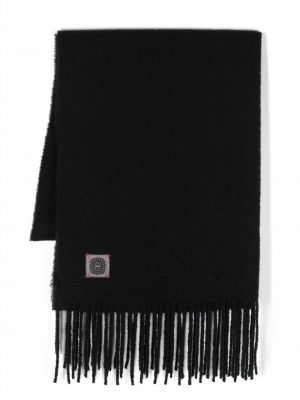 Sciarpa con frange di lana Destin nero