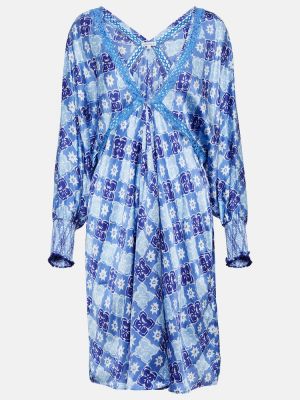 Mini robe asymétrique Poupette St Barth bleu