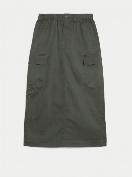 Midi sukně s kapsami Marks & Spencer zelené