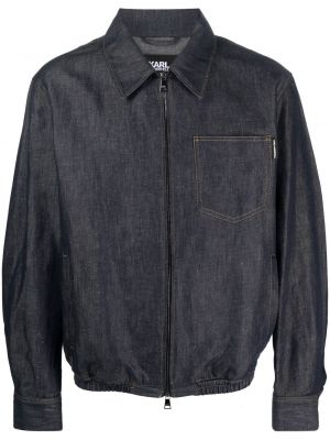 Jeansjacke mit reißverschluss Karl Lagerfeld blau
