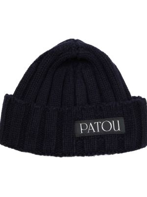 Kašmírová vlnená čiapka Patou modrá