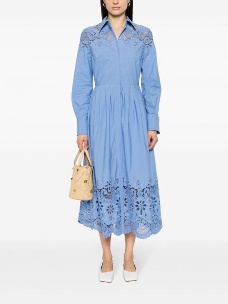 Sukienka midi plisowana Valentino Garavani niebieska