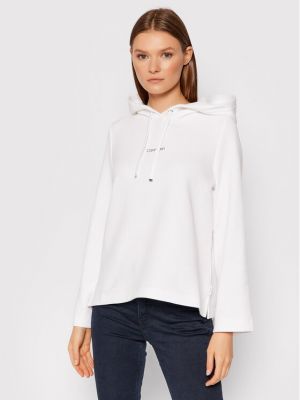 Majica dugih rukava sa dugačkim rukavima bootcut Calvin Klein bijela